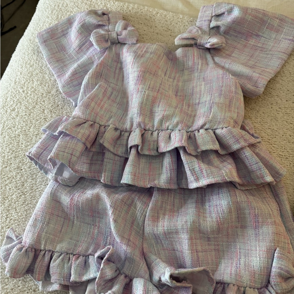 Kids Pastel Plaid Matching Set